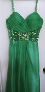 Aqua satin formal dress